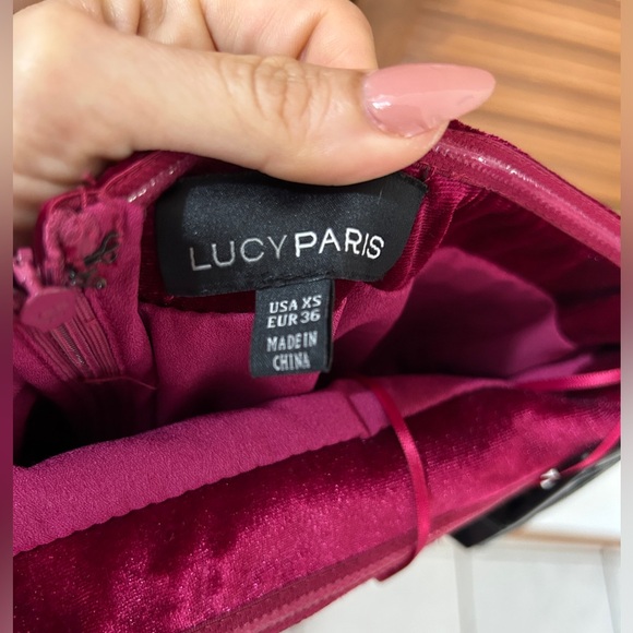 Lucy Paris Womens Strapless Velvet Jumpsuit, Burgundy, xs - Picture 7 of 9
